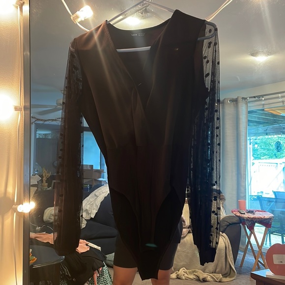 SHEIN Tops Shein Onesie Sheer Sleeves Poshmark